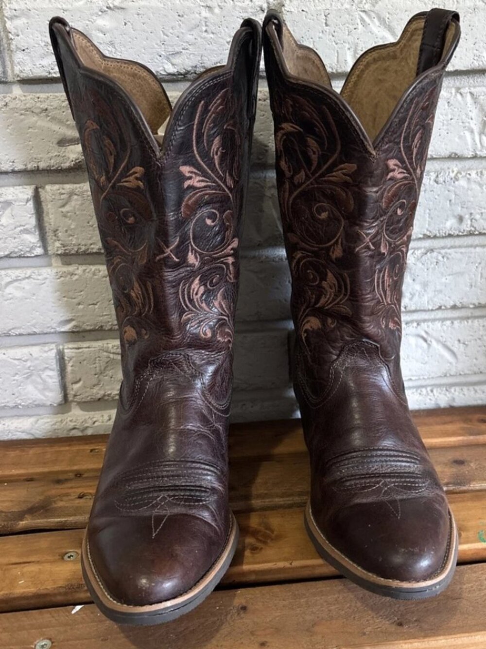 Twisted X WWT0032 Brown Leather Women Western Cowgirl STITCHED Boots 9.5 C